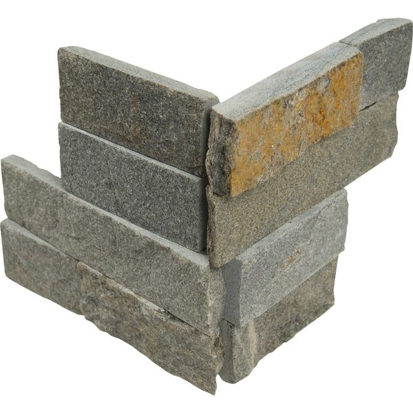 Msi Sedona Grey Splitface Ledger Corner 6 In. X 6 In. Natural Quartzite Wall Tile, 12PK ZOR-PNL-0065